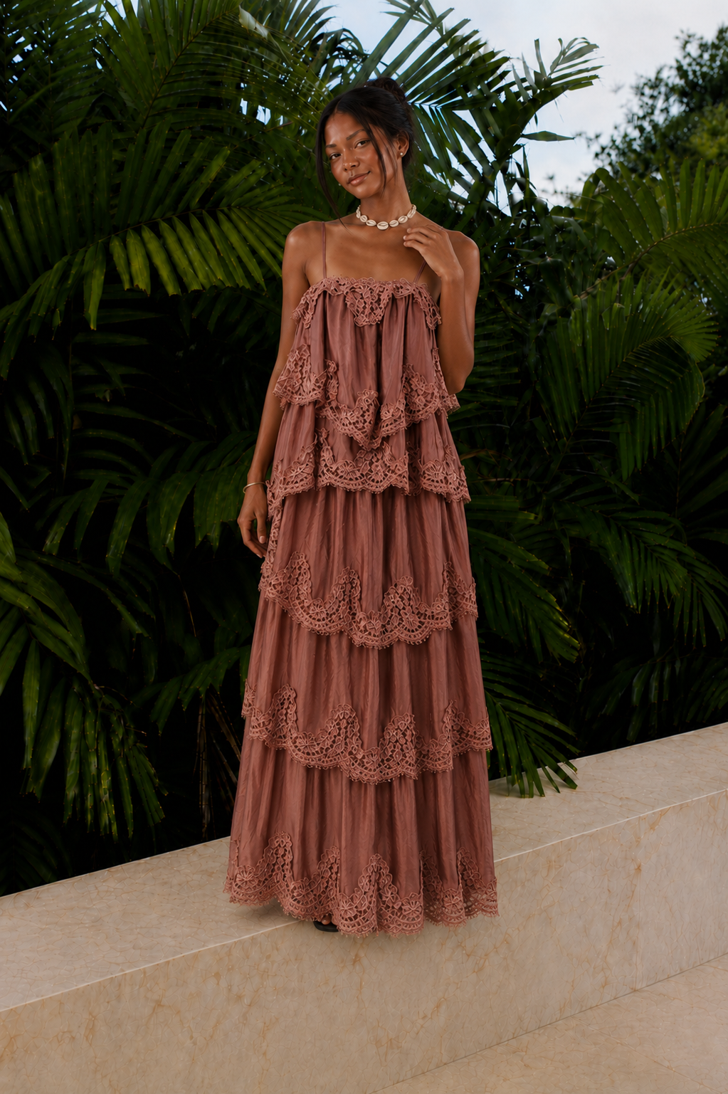 Adalina Tiered Lace Maxi Dress – Noelanii