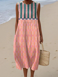 NADIA | STRIPED PASTEL MIDI DRESS