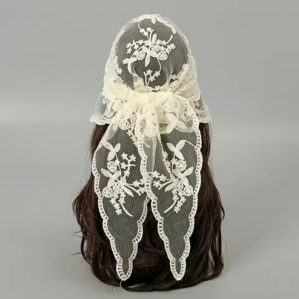 Floral Lace Chapel Veil
