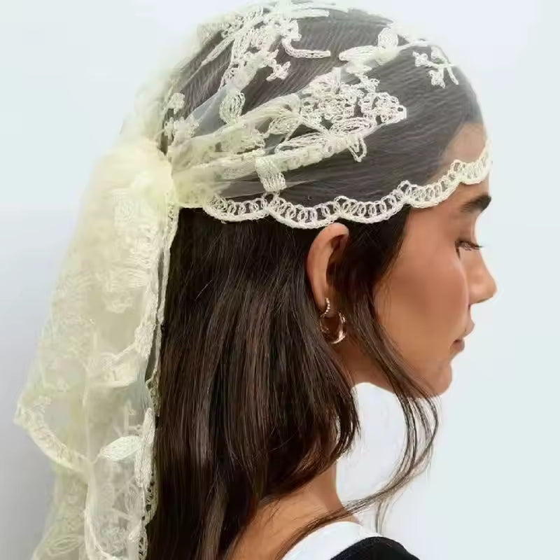 Floral Lace Chapel Veil