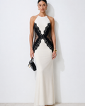 Audrey Lace Halter Maxi Dress
