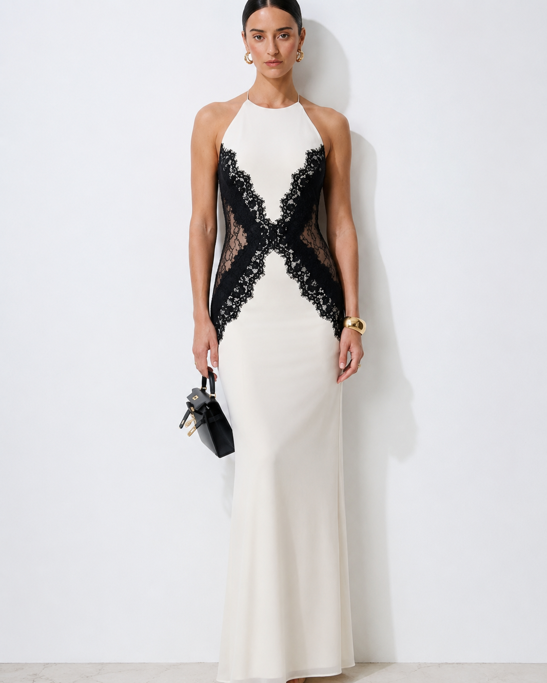 Audrey Lace Halter Maxi Dress