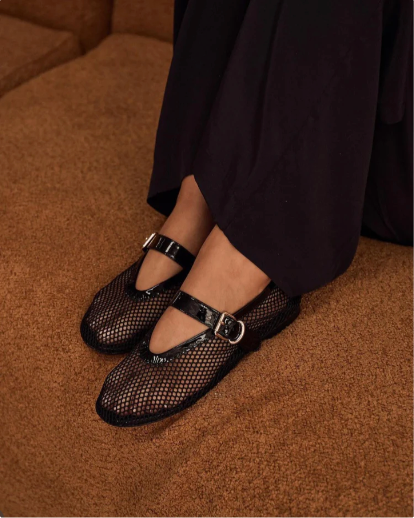 Mesh Mary Jane Flats