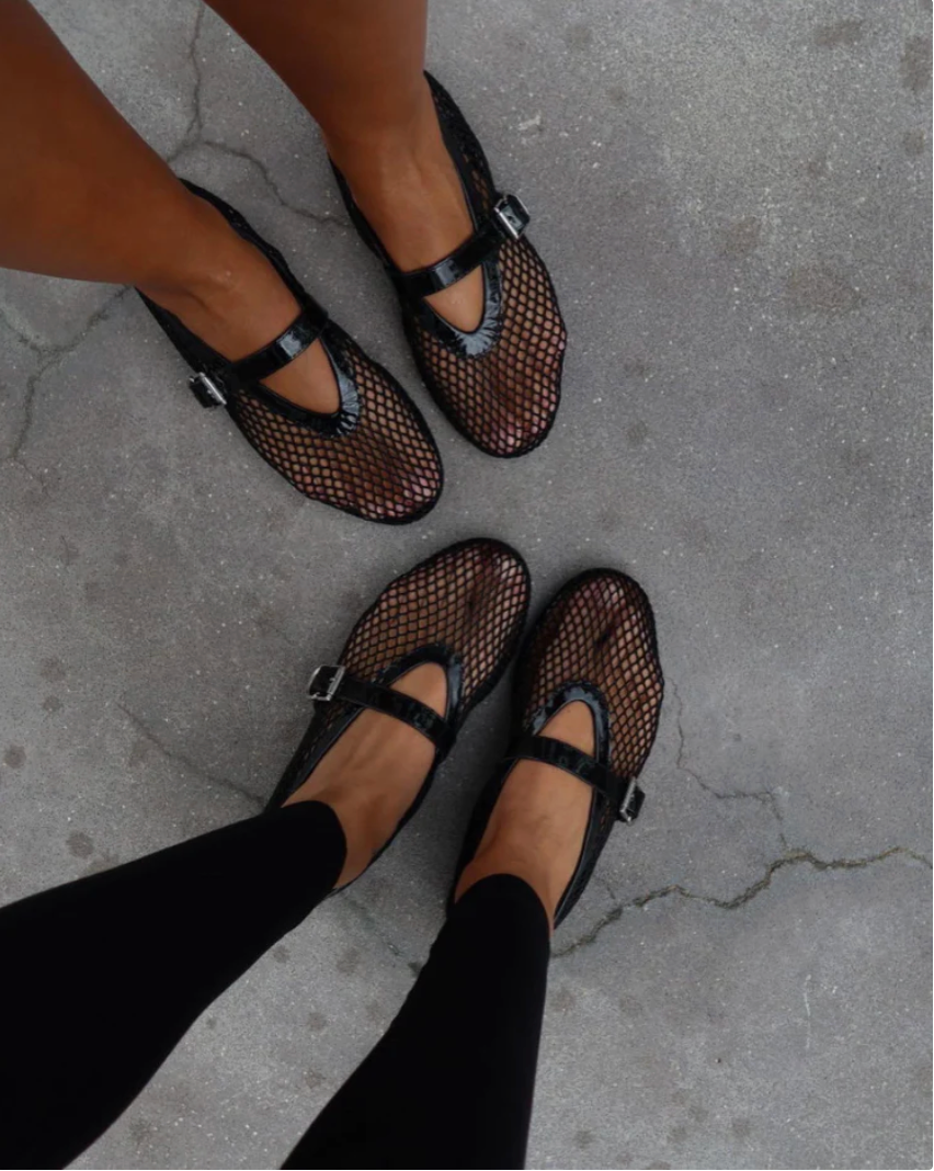 Mesh Mary Jane Flats