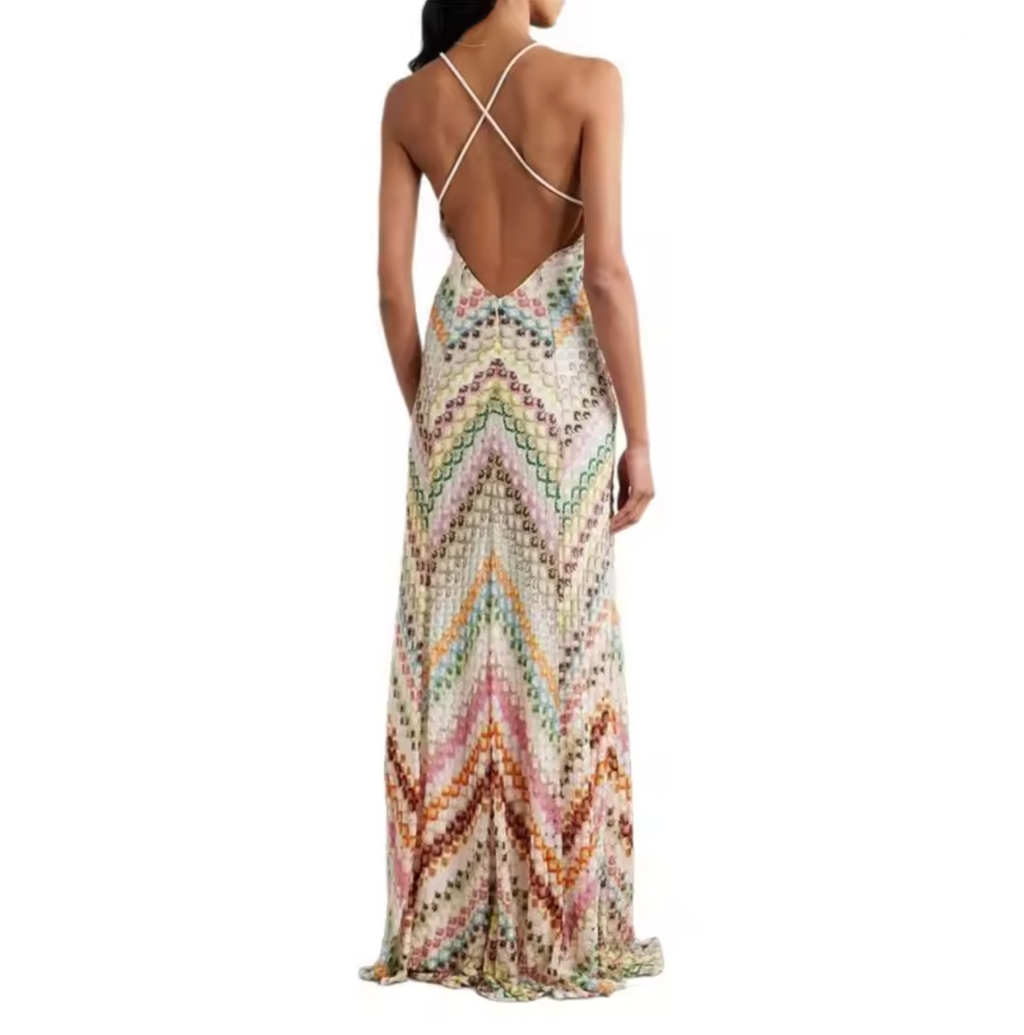 Mosaic Crochet Maxi Dress