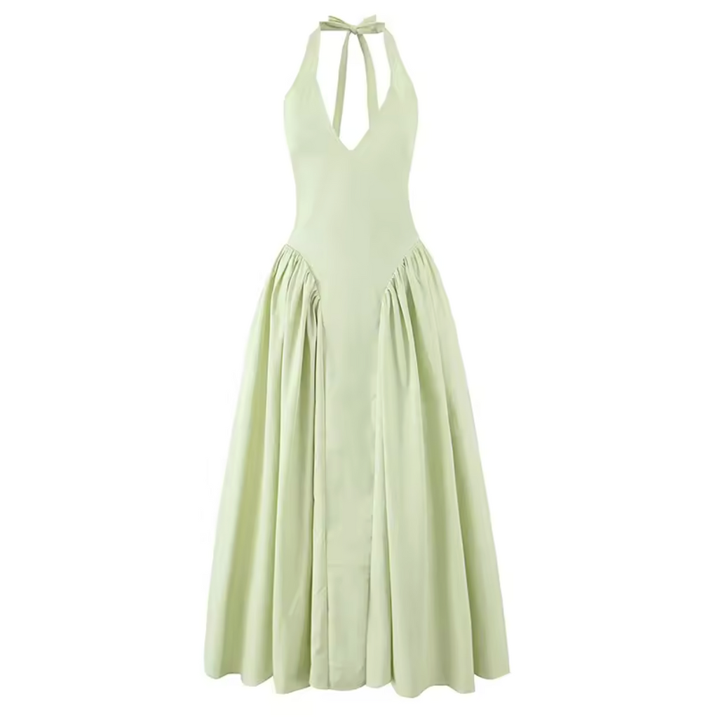 Mira Halter Open Back Maxi Dress