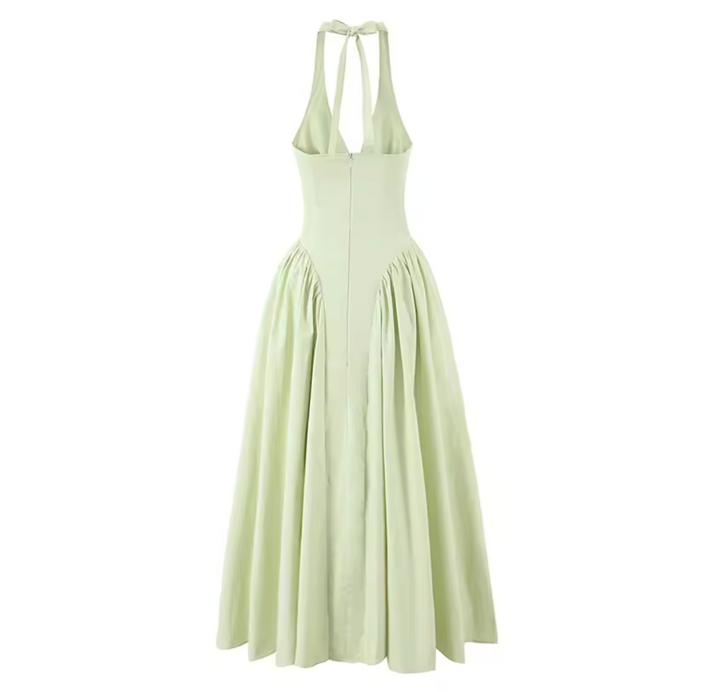 Mira Halter Open Back Maxi Dress