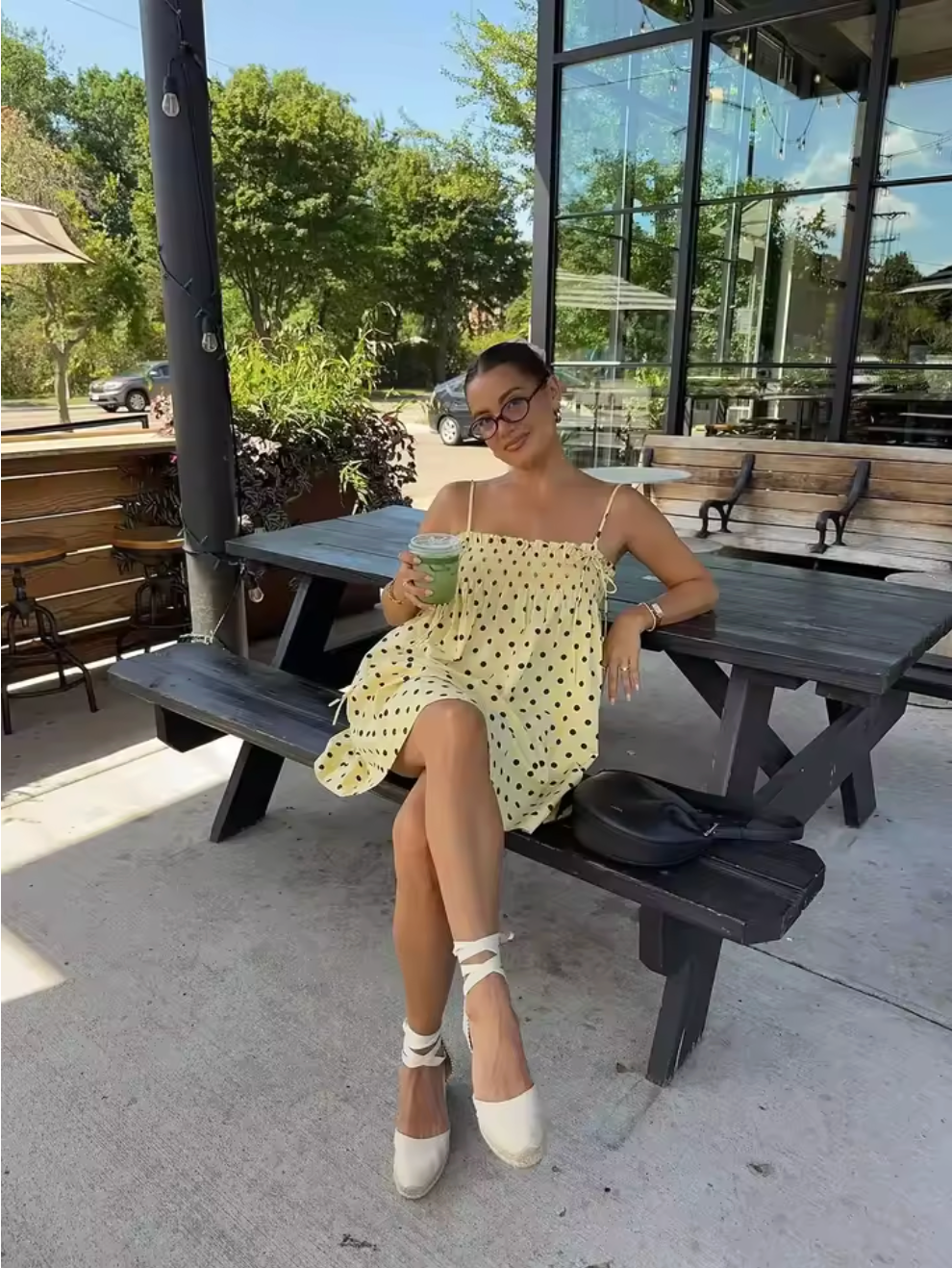 Celeste Polka Dot Skater Mini Dress