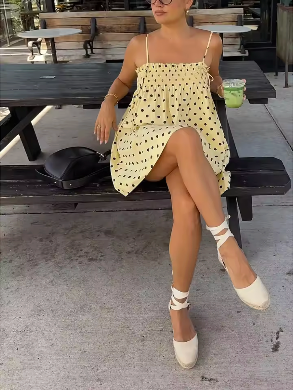 Celeste Polka Dot Skater Mini Dress