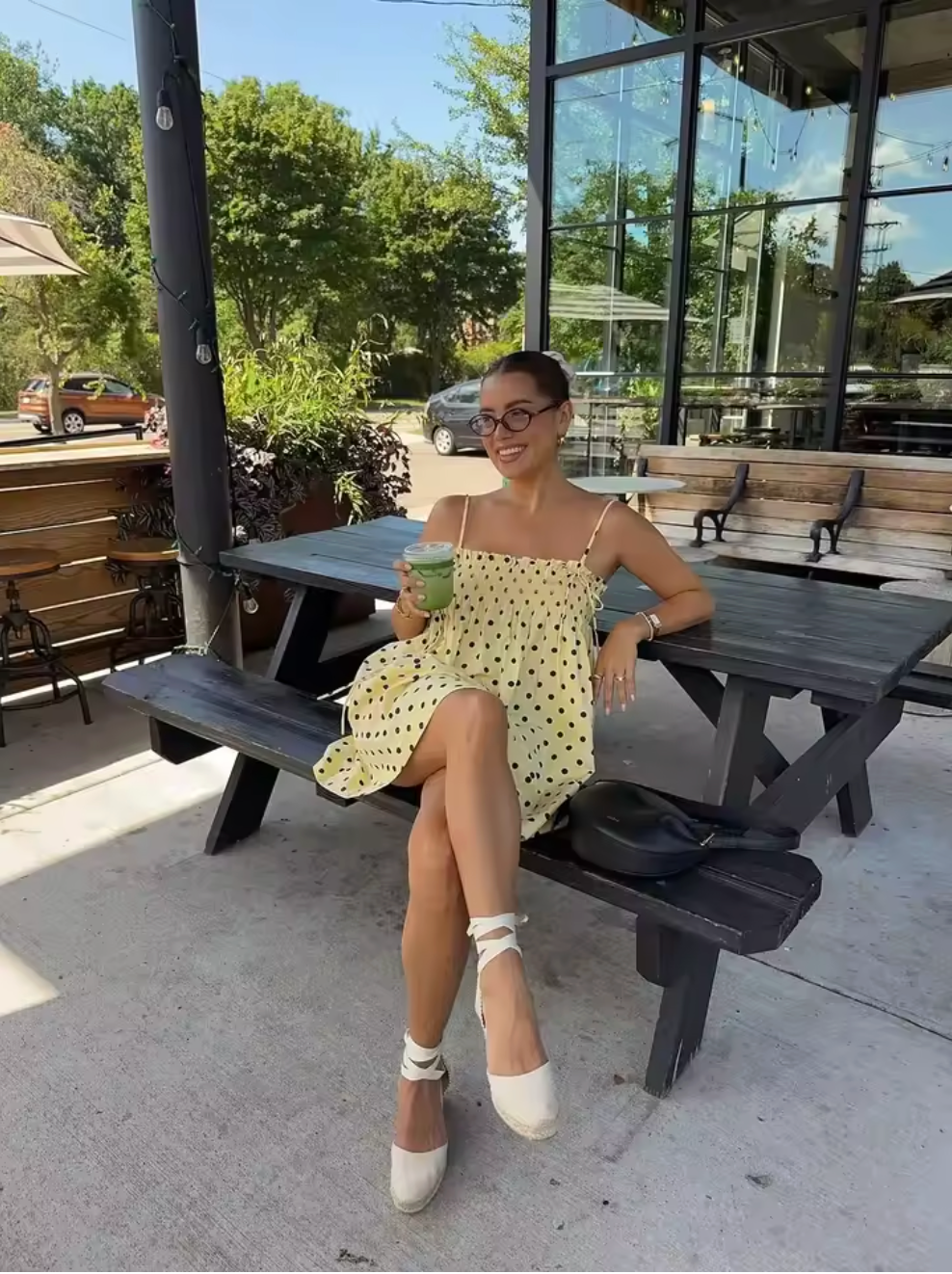 Celeste Polka Dot Skater Mini Dress