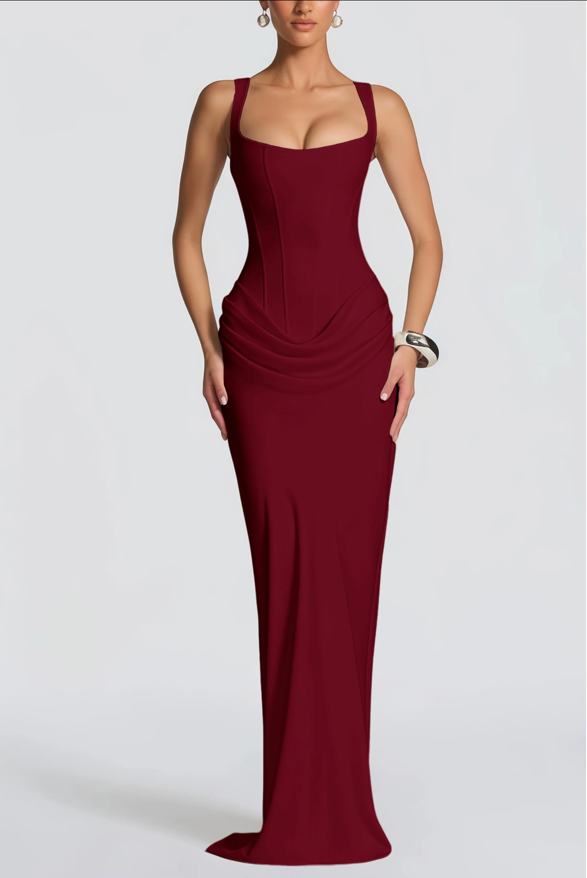 Adriana Corset Draped Maxi