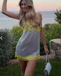 Marigold Sequin Lace Mini Dress