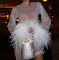 Freya Rhinestone Feather Dress