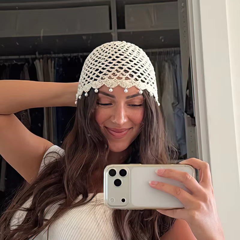 Pearl Crochet Hair Cap