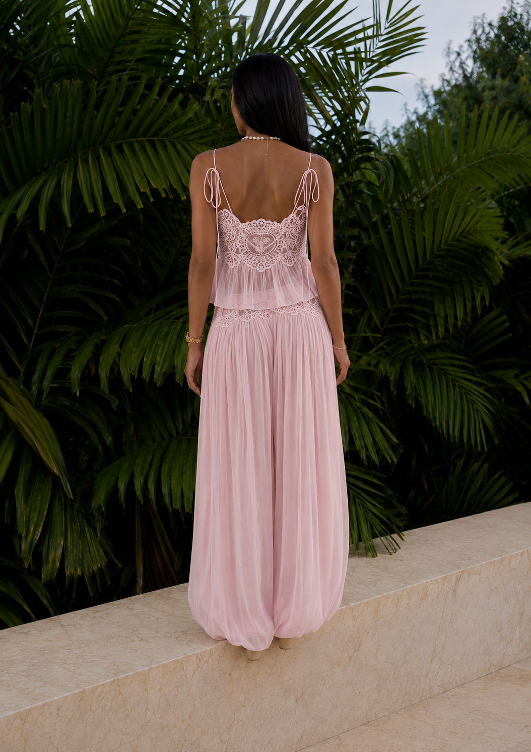 Marisela Blush Crochet Two-Piece Set