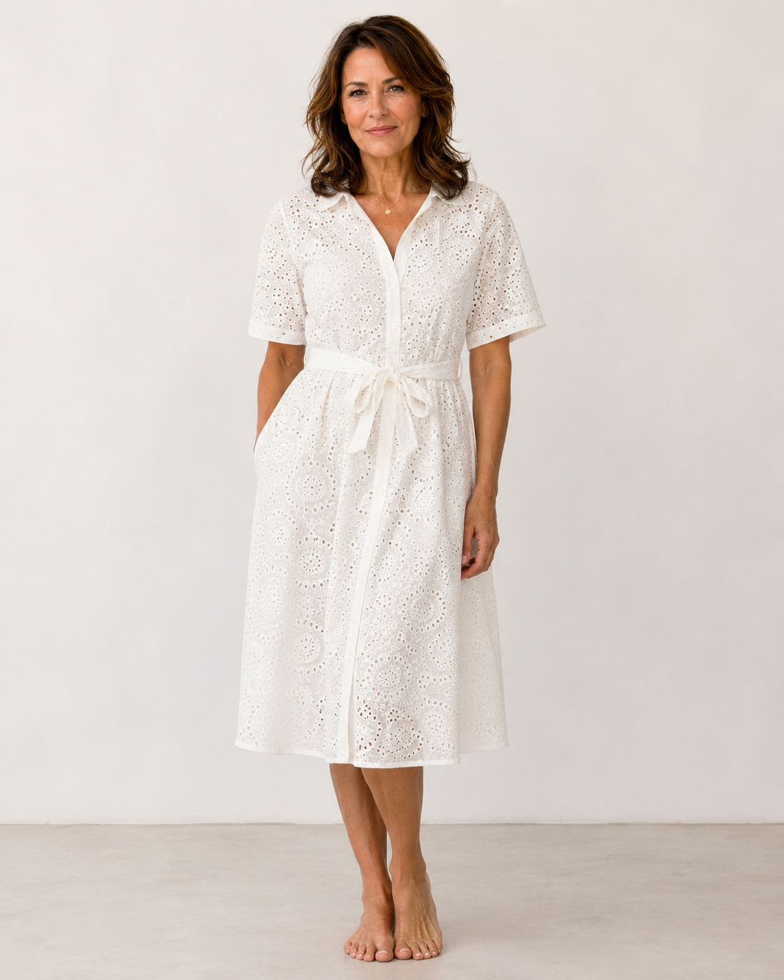 Sabelle Broderie Midi Dress