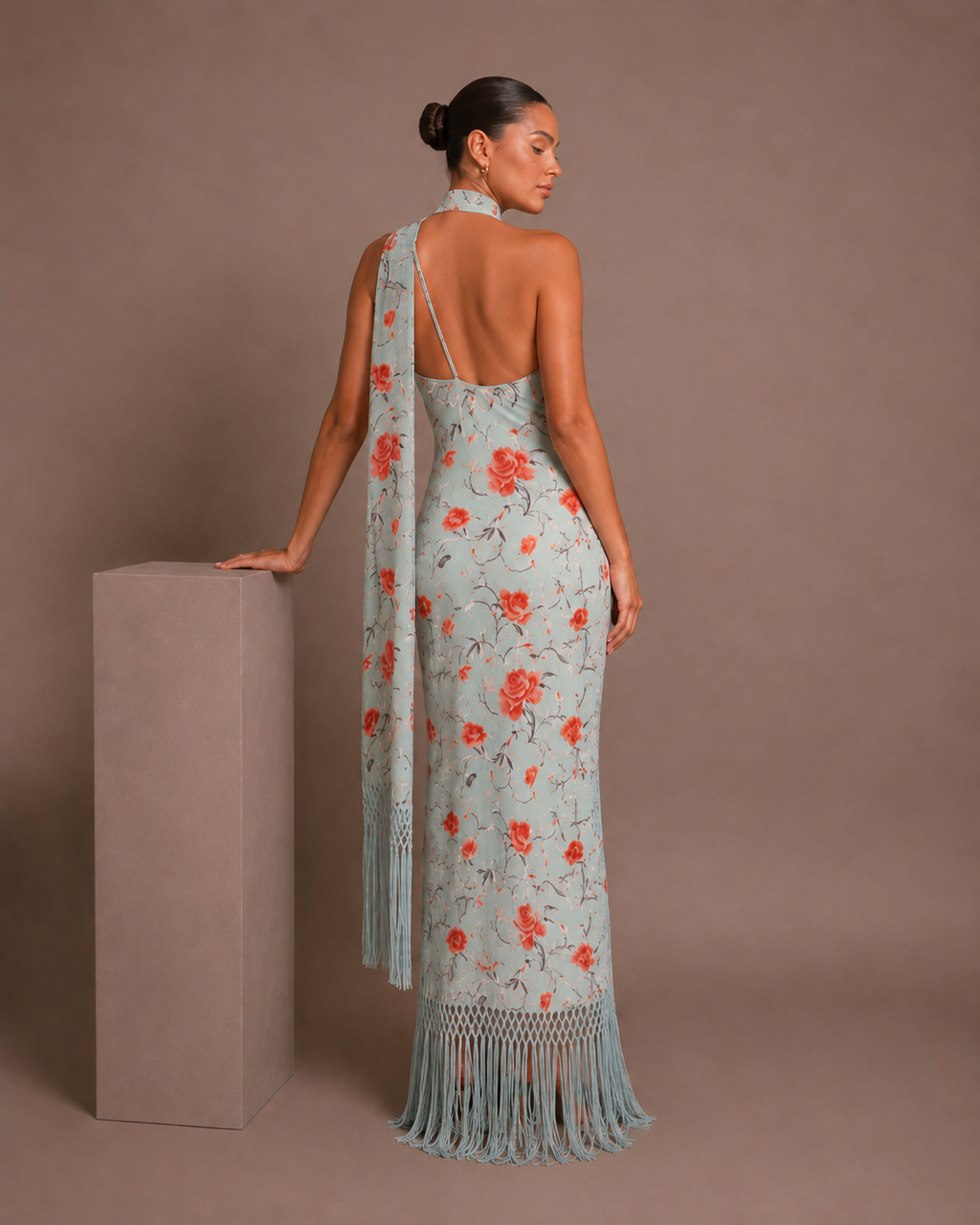 Kima Fringe Floral Maxi Dress