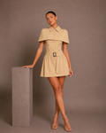 Sylvie Belted Cape Collar Dress
