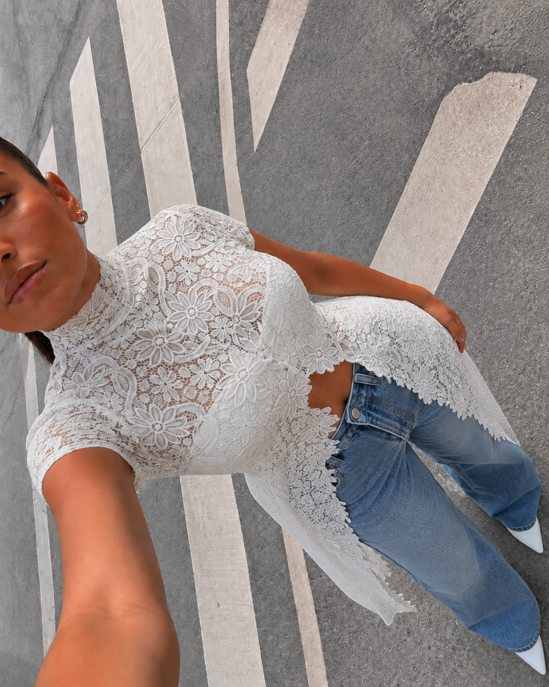 Daisy Lace Split Maxi Top