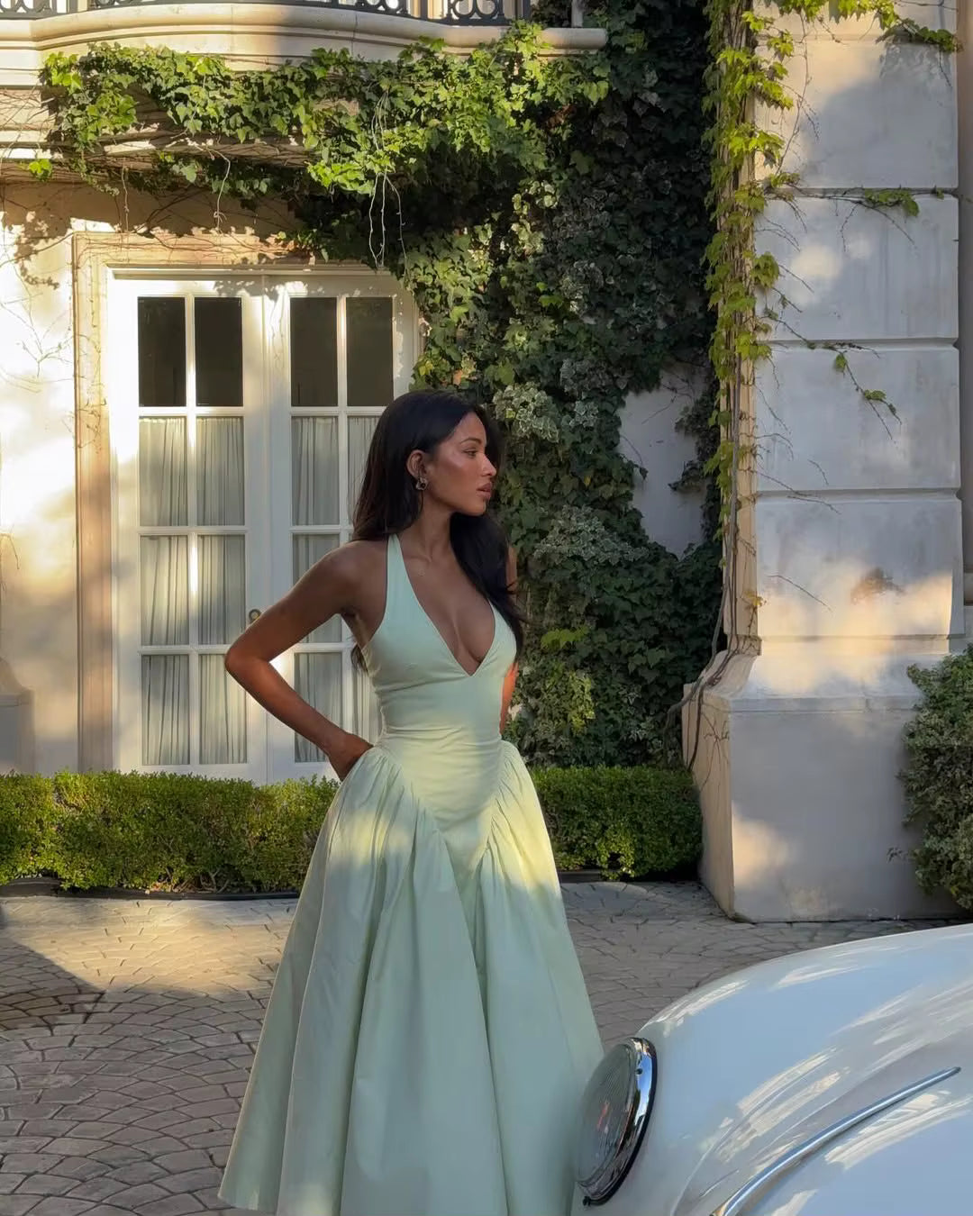 Mira Halter Open Back Maxi Dress