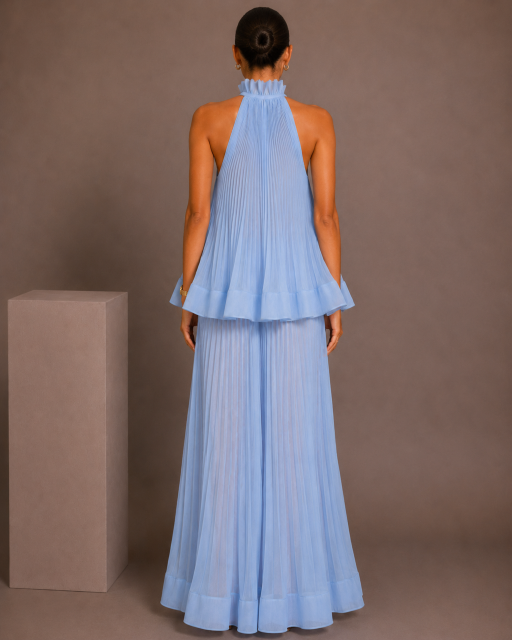 Estelle Pleated Halter Two-Piece Set