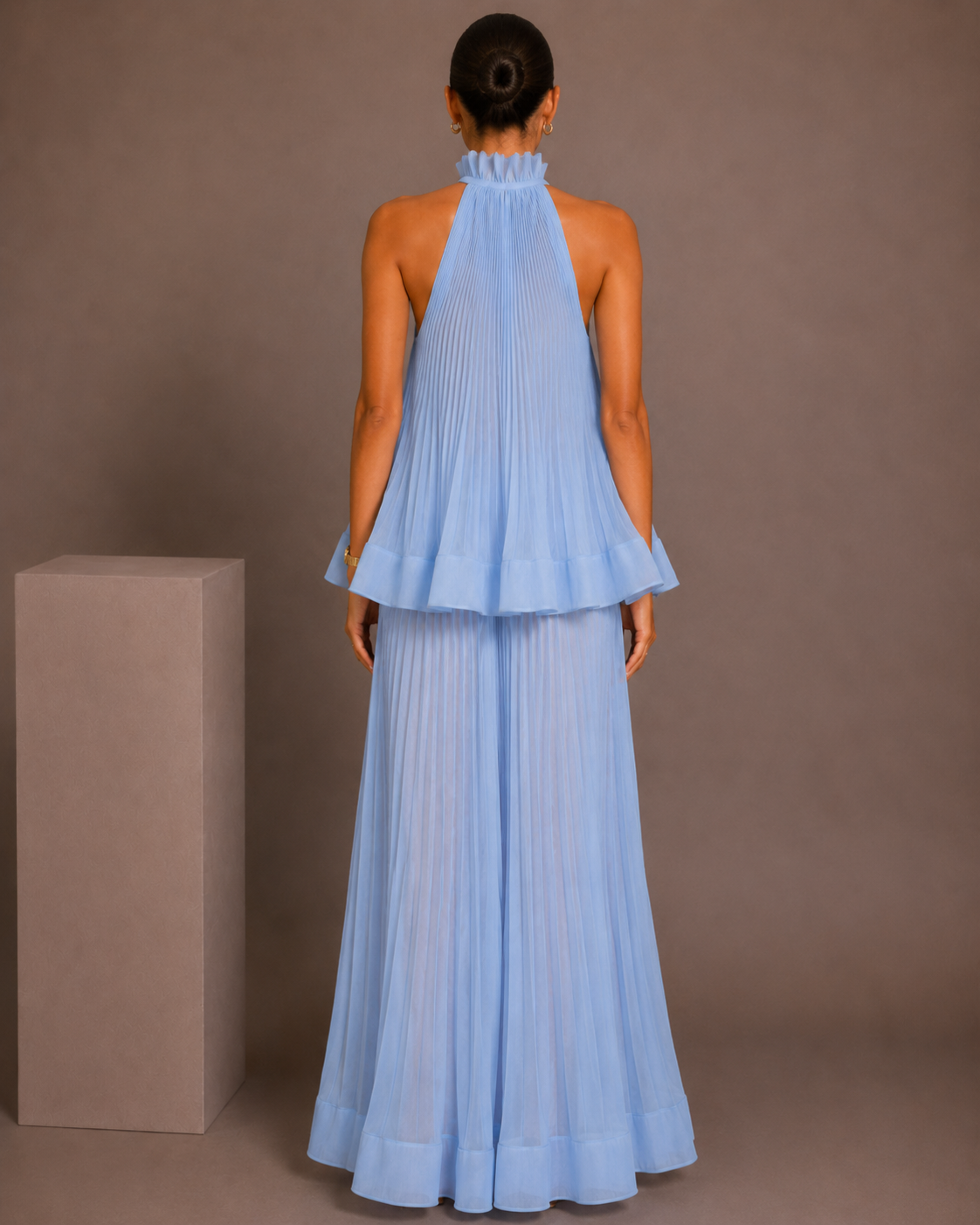 Estelle Pleated Halter Two-Piece Set