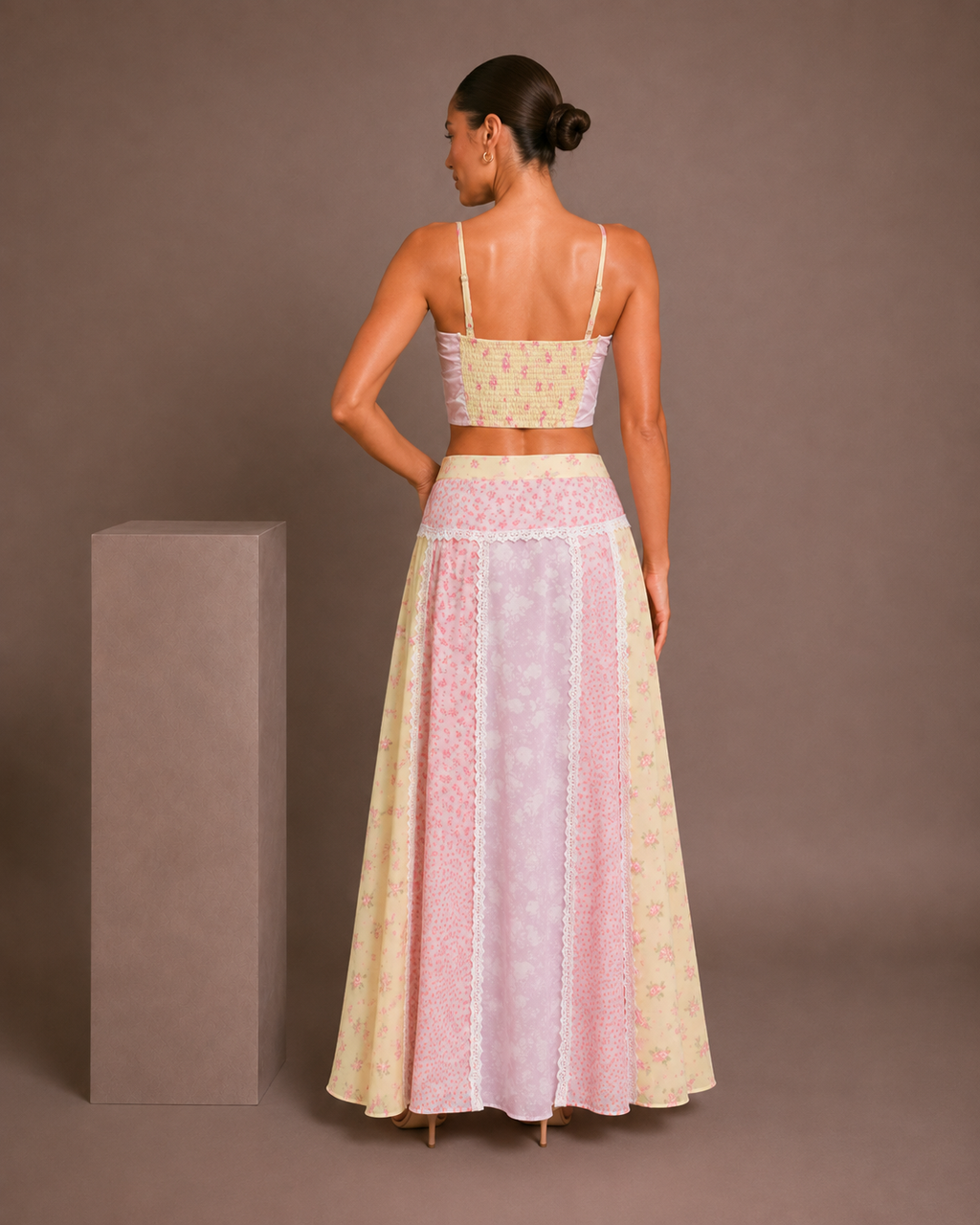 Ines Patchwork Floral Two-Piece Set