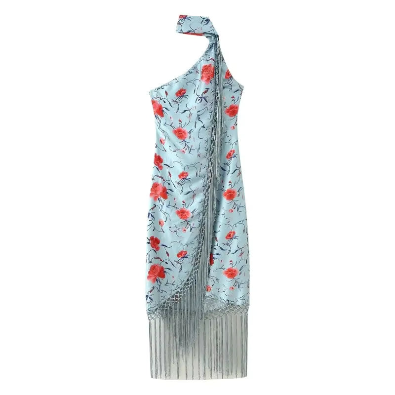 Kima Fringe Floral Maxi Dress