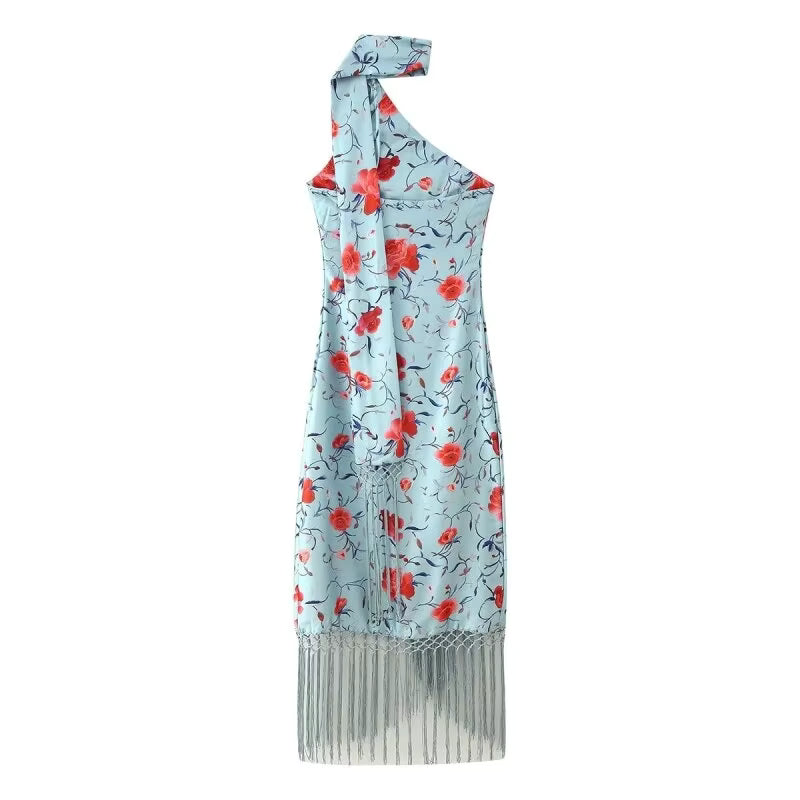 Kima Fringe Floral Maxi Dress