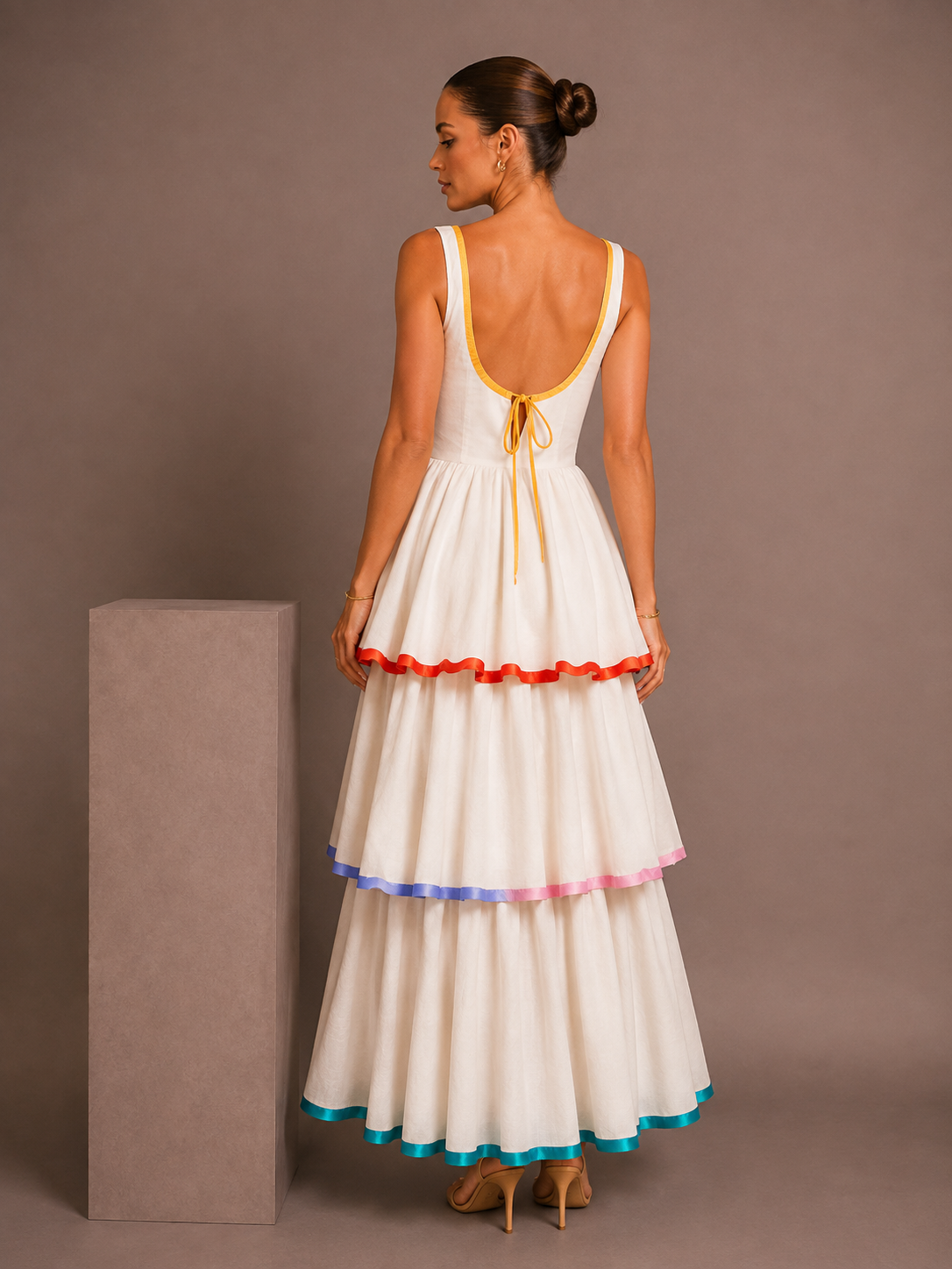 Nora Rainbow Contrast Maxi Dress