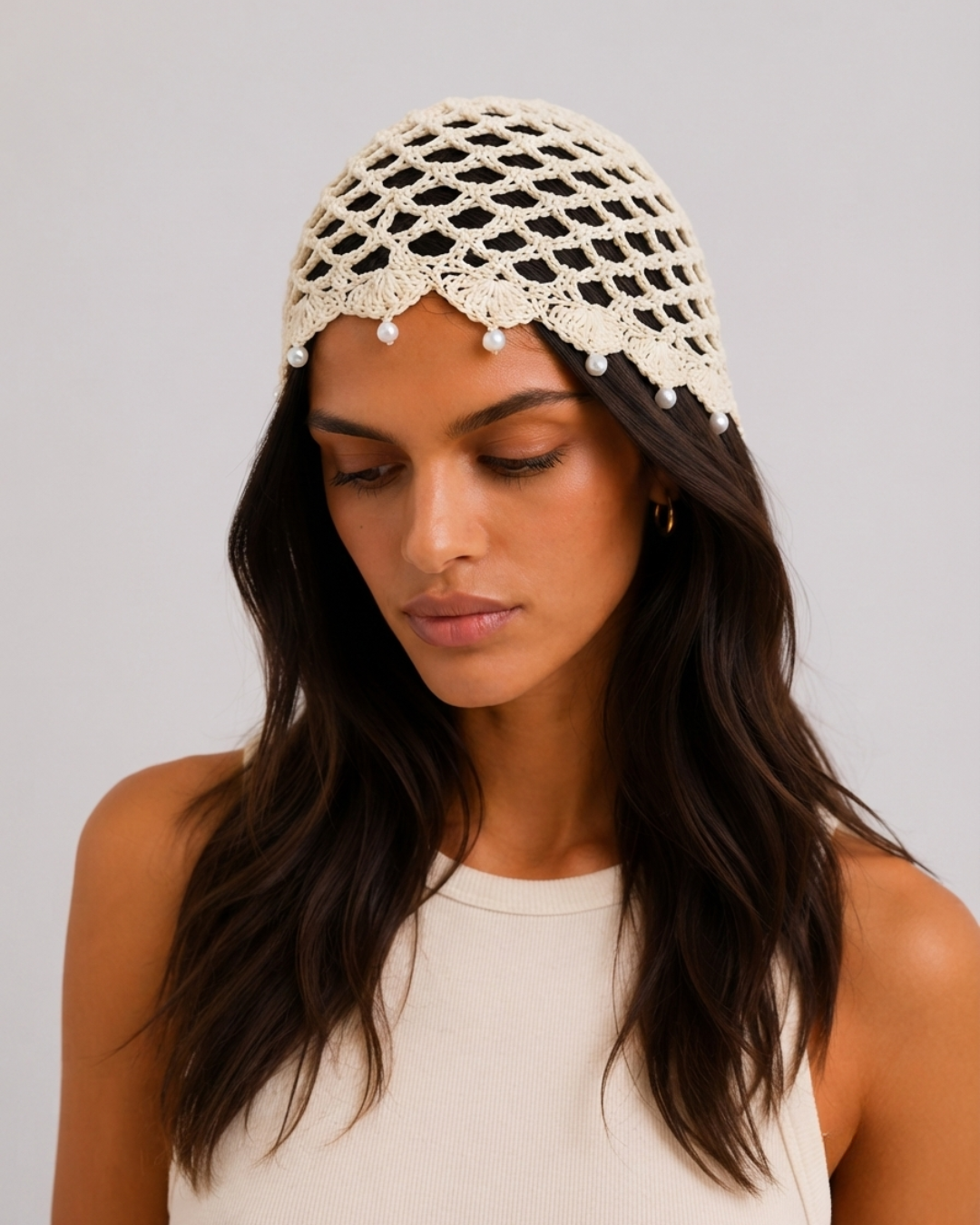 Pearl Crochet Hair Cap