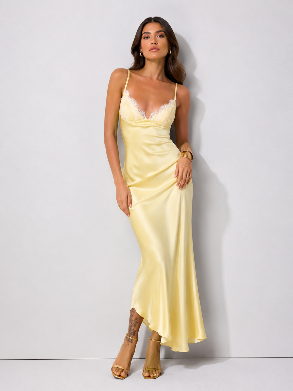 Romy Lace Slip Midi