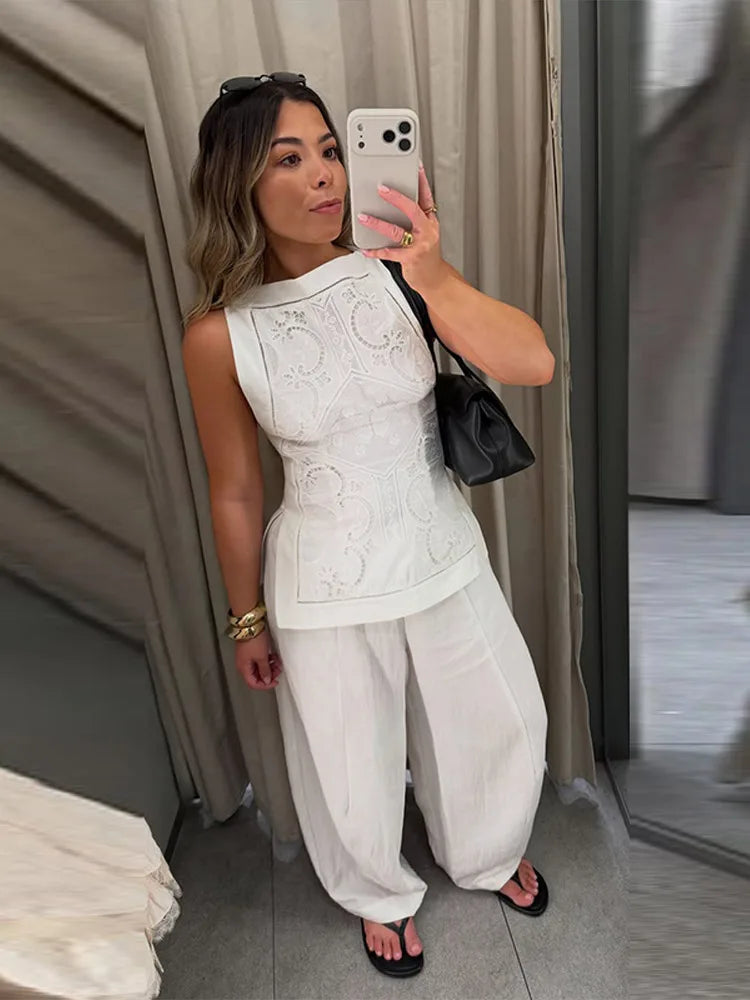 Cutwork Lace Vest Top