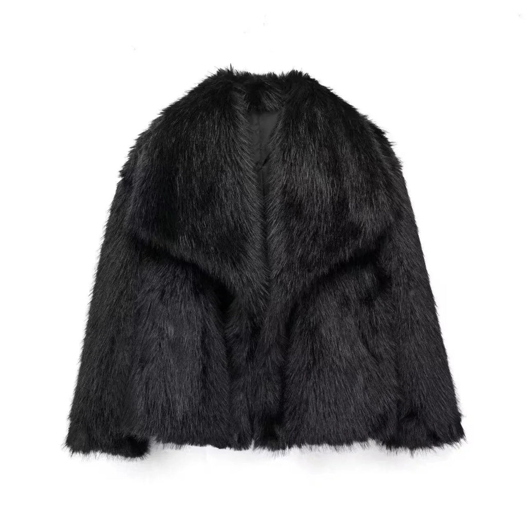 2025 New  Coat Stand Collar Eco-Friendly Fashionable Fake Leather Loose Fur Casual Style Women's Outerwear Winter Collection