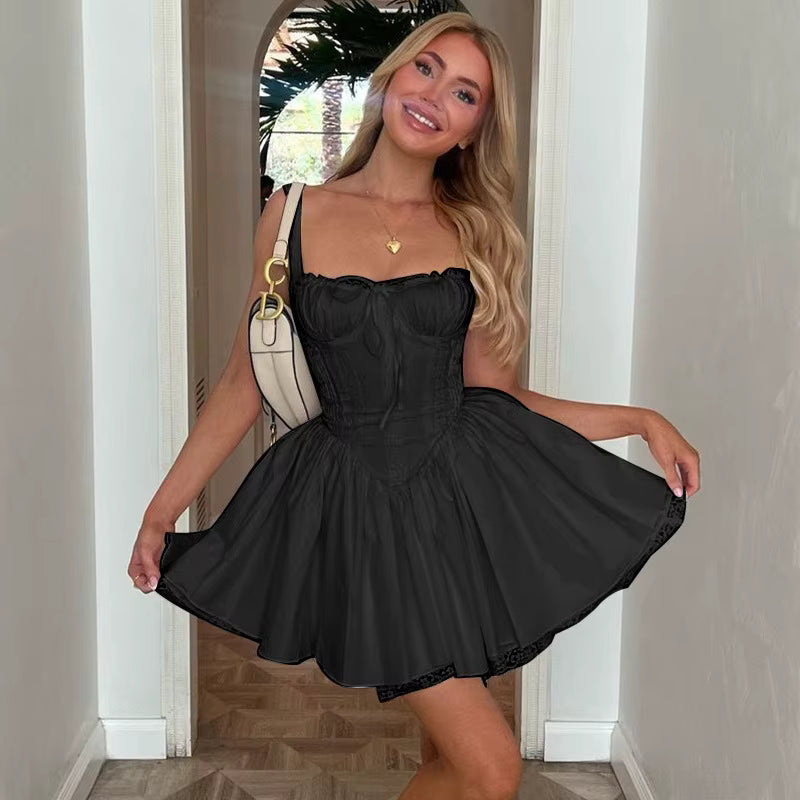 Odessa Corset Frill Mini Dress