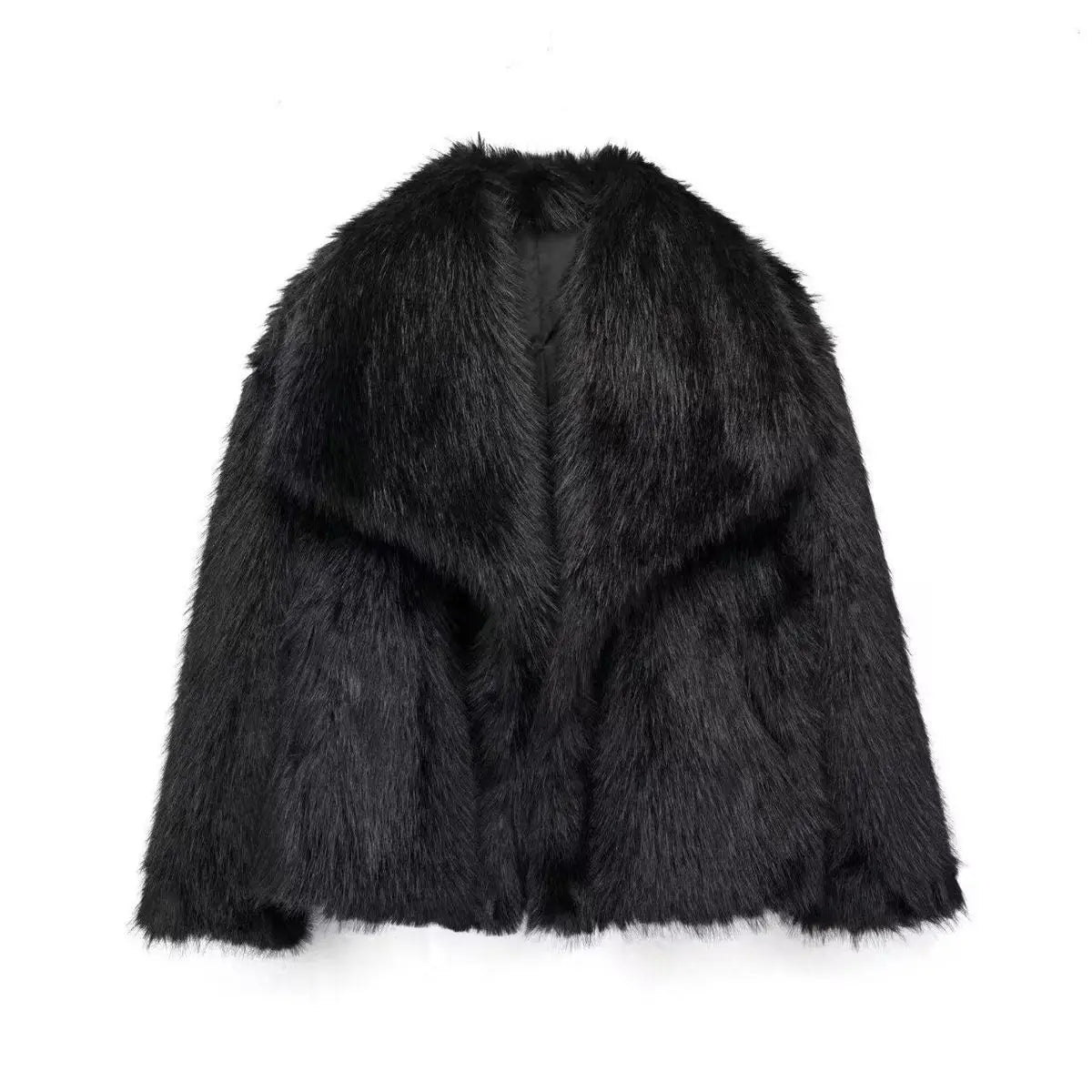 2025 New  Coat Stand Collar Eco-Friendly Fashionable Fake Leather Loose Fur Casual Style Women's Outerwear Winter Collection