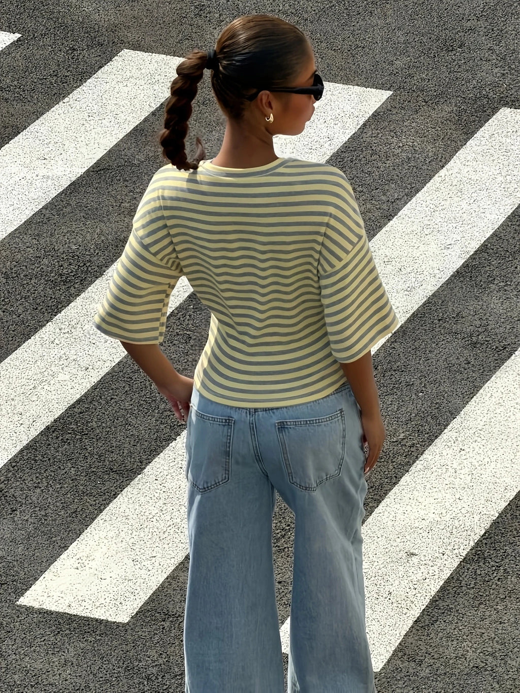 Stripe Waist-Cinching T-Shirt
