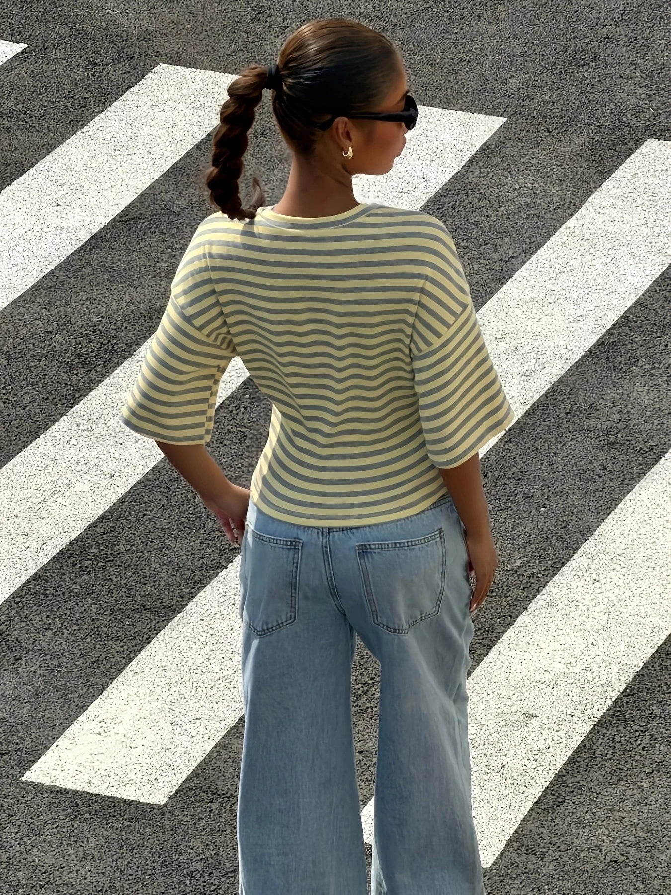 Stripe Waist-Cinching T-Shirt