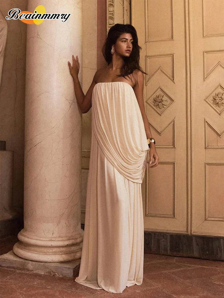 Adeline Draped Grecian Maxi Dress