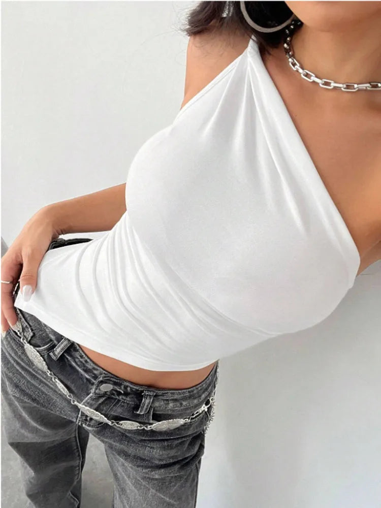 Single Shoulder Asymmetrical Top