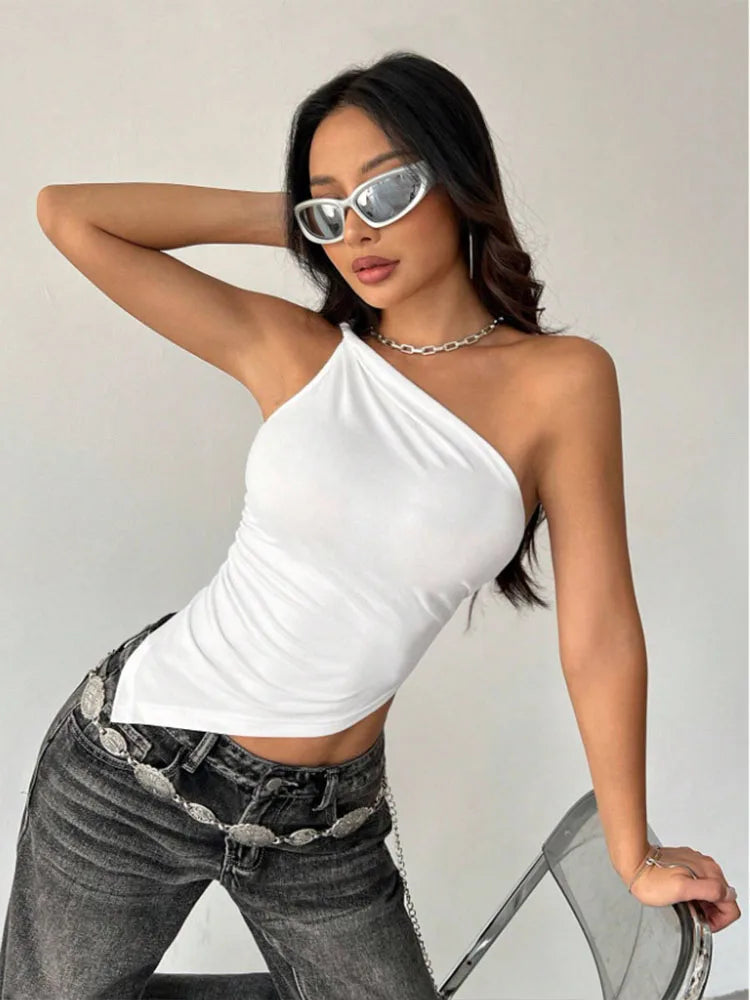 Single Shoulder Asymmetrical Top