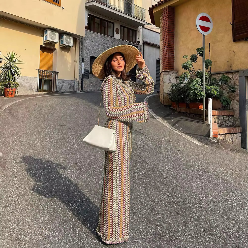 Riviera Stripe Knit Maxi Dress