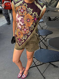 Nora Boho Floral Fringe Top