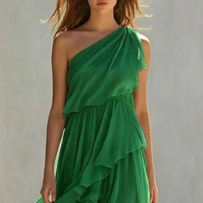 Marlene Asymmetric Ruffle Dress