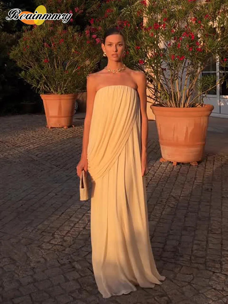 Adeline Draped Grecian Maxi Dress