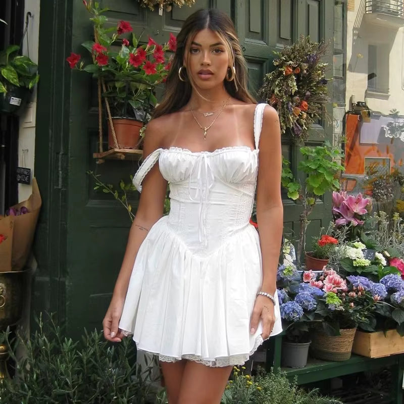 Odessa Corset Frill Mini Dress