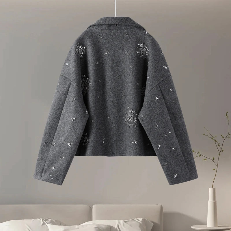 Sasha Sparkle Detail Funnel Neck Jacket