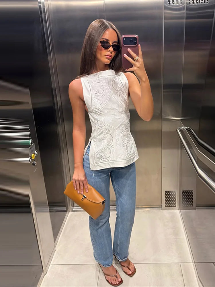 Cutwork Lace Vest Top