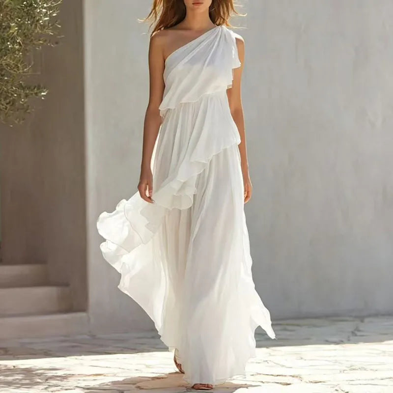 Marlene Asymmetric Ruffle Dress