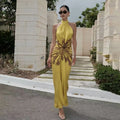 Printed Halter Maxi Dress